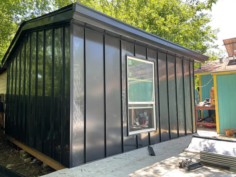 Black standing seam metal wall panels for Metal Roof Installation in Festus